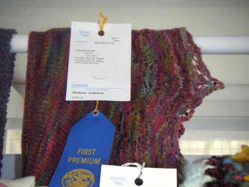 The first place knit shawl (not made my me).